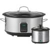 Kenmore Programmable 7 qt (6.6L) Slow Cooker with Dipper Sauce-Warmer, Black and Silver, Stainless Steel, Digital Display, One-Touch Controls, Braise, Simmer, Sous Vide, Stew, Soup, Chili, Curry(7 Quarts)