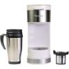 Kenmore drip Coffee Maker – 12 Cup programmable cafe machine with glass pot, regular & bold brew, auto shut off large water reservoir, reusable filter, kitchen appliances for cafeteria barista, White(KKCMKCM-W)