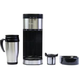 Kenmore drip Coffee Maker – 12 Cup programmable cafe machine with glass pot, regular & bold brew, auto shut off large water reservoir, reusable filter, kitchen appliances for cafeteria barista, White(KKCMKCM-B)