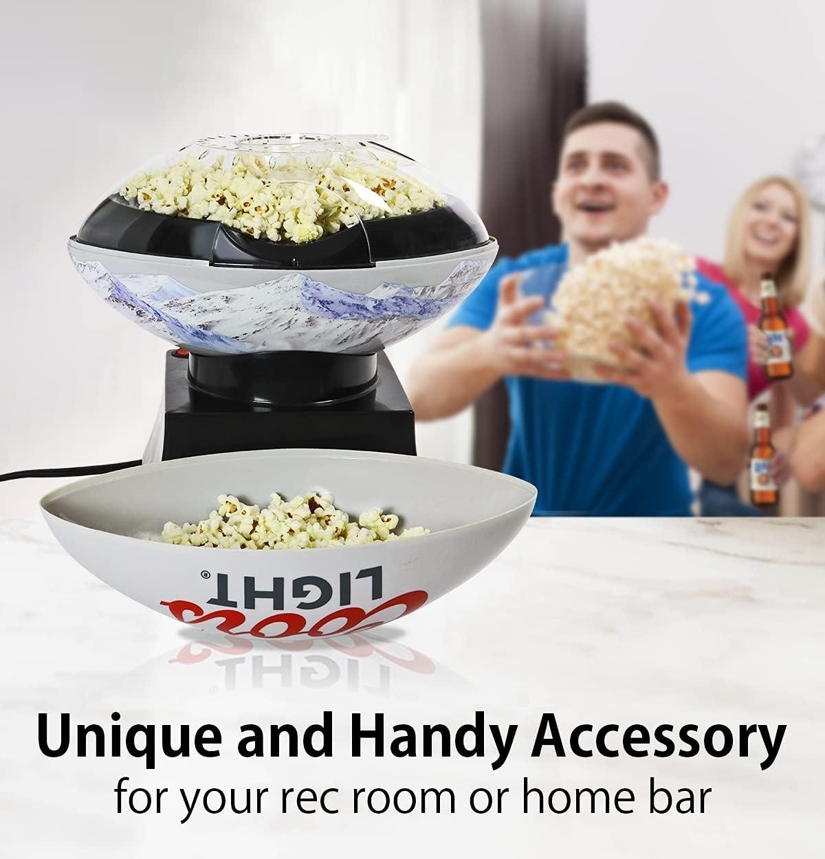 image:imageCoors Light Exclusive Hot Air Popcorn Maker Football Air Poppers with Serving Bowl Measuring Cup Butter Melter for Home Sports Fans Dishwasher Safe
