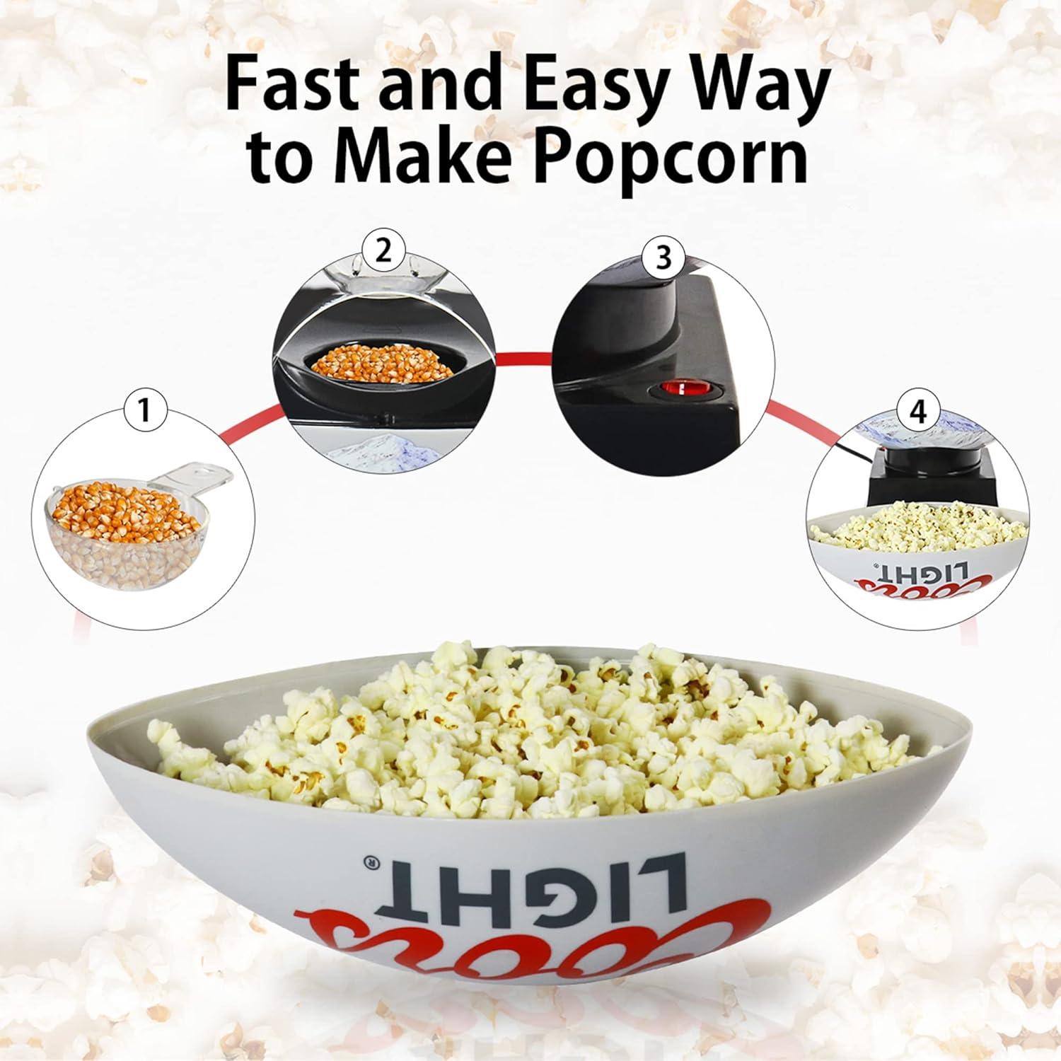image:imageCoors Light Hot Air Popcorn Maker Football Shaped Air Popper with Serving Bowl Kernel Measuring Cup Butter Melter Makes Healthy Snacks with No Oil or Microwave for Movie Nights and Sports Fans