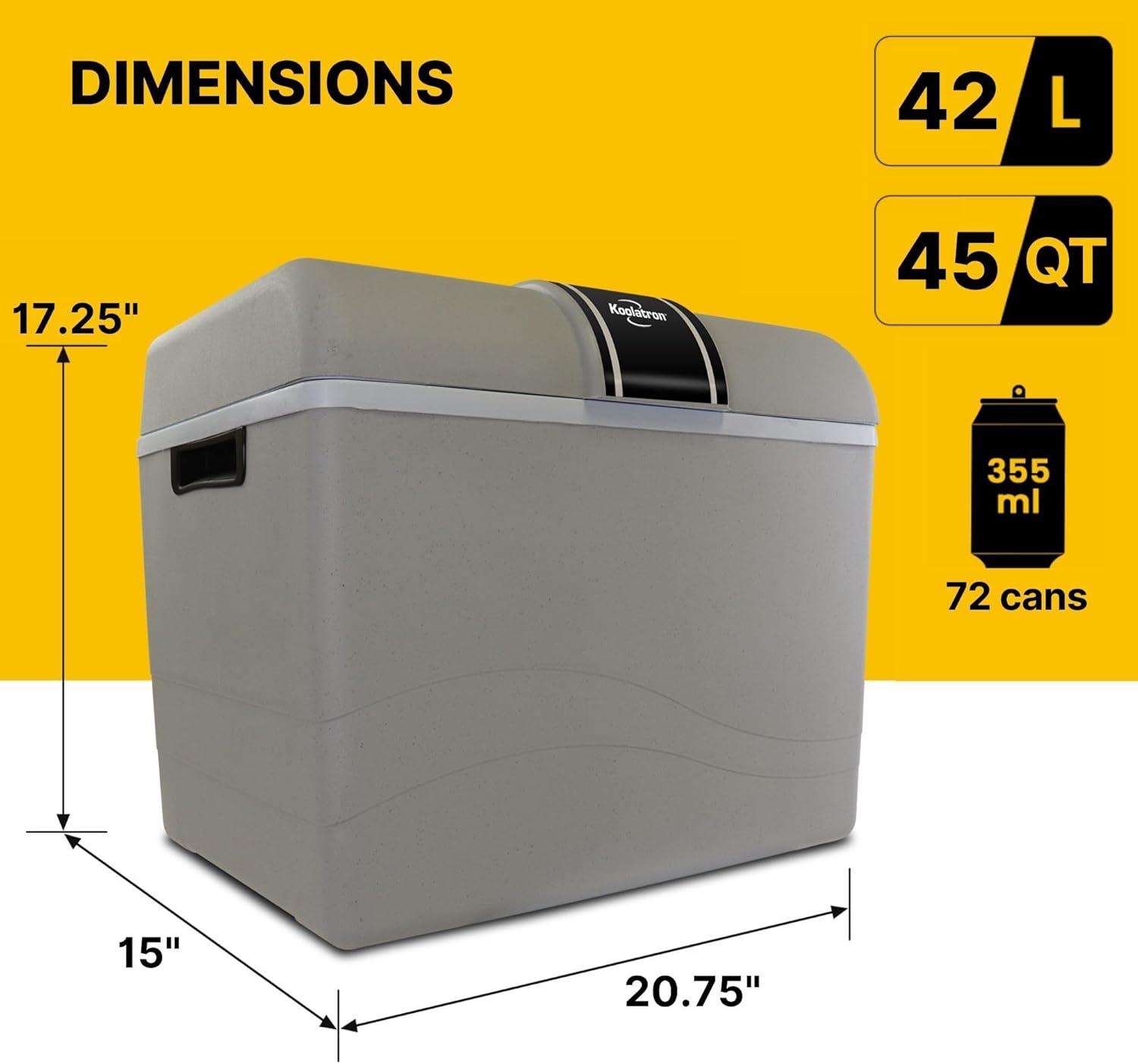 image:imageKoolatron 12V Iceless Cooler amp Warmer Portable 45 qt Electric CoolerNevera Porttil Elctrica for Car Truck Camper Boat Hard Sided Mini Fridge for Camping Picnic Travel Lunch Food Drinks Office45 Quart