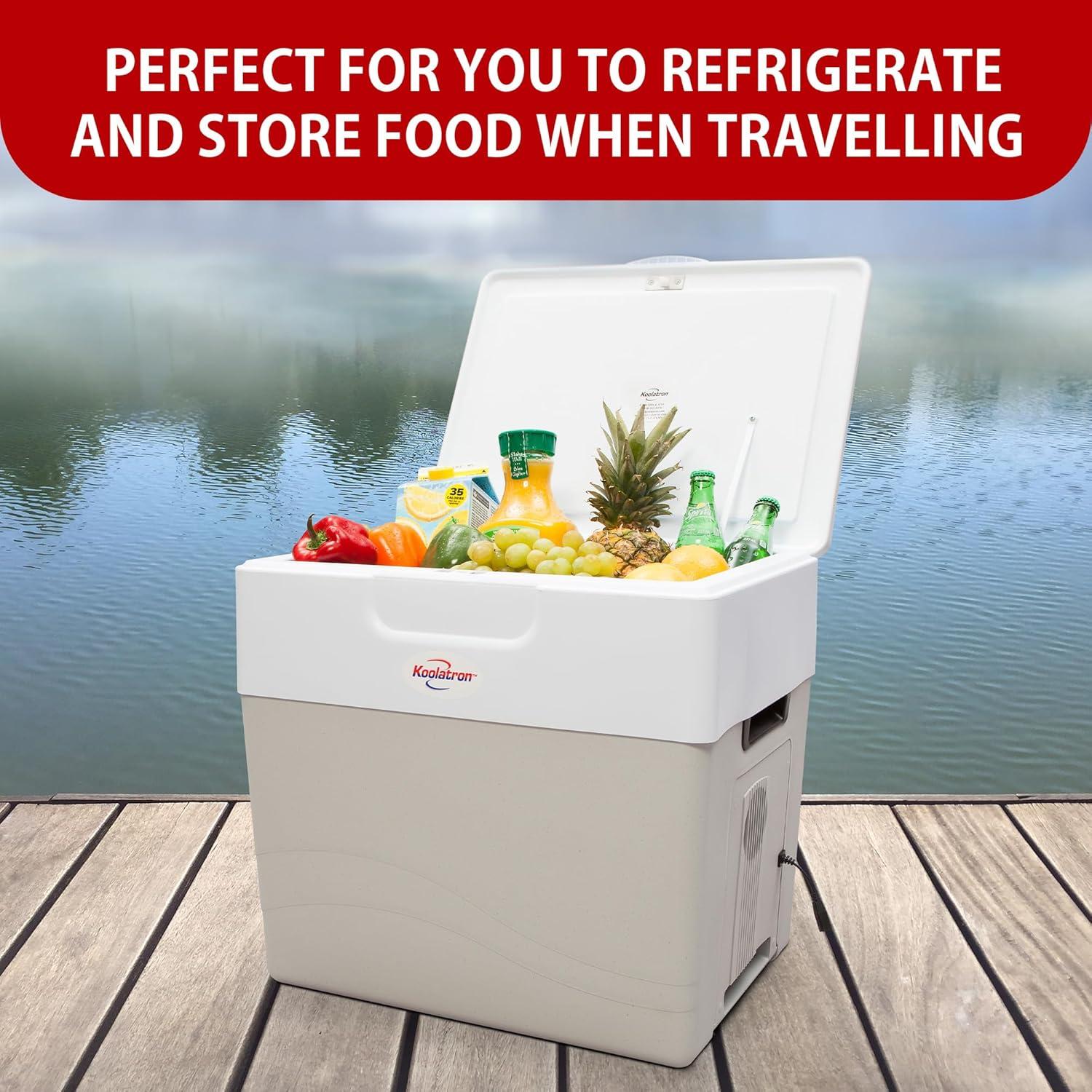 image:imageKoolatron 12V Iceless Cooler amp Warmer Portable Electric Cooler for Car Truck Camper Boat Hard Sided Mini Fridge for Camping Picnic Travel Lunch Food Drinks Bedroom Office Dorm 52 Qt