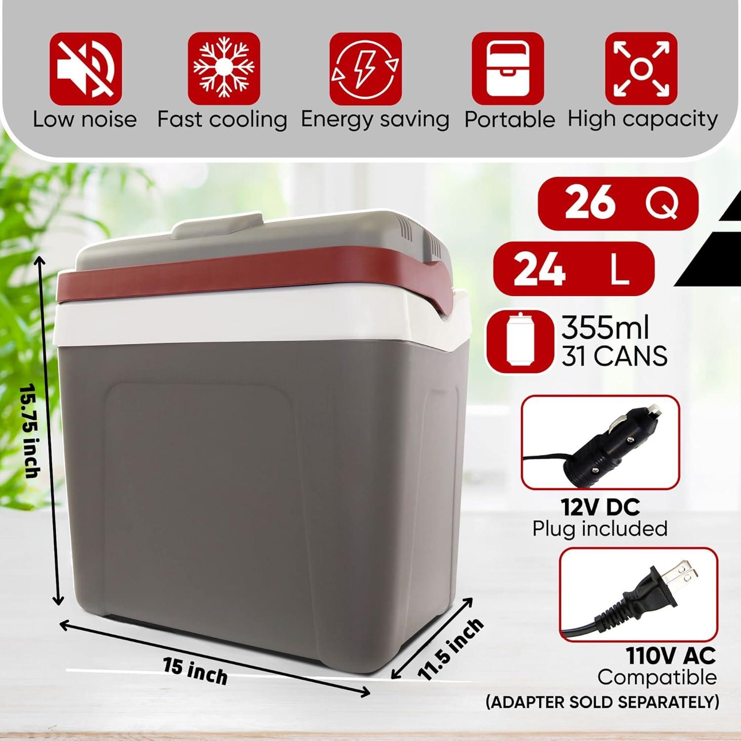 image:imageKoolatron 12V Iceless Cooler amp Warmer Portable Electric CoolerNevera Porttil Elctrica for Car Truck Camper Boat Hard Sided Mini Fridge for Camping Picnic Travel Lunch Food Drinks Office 26 qt
