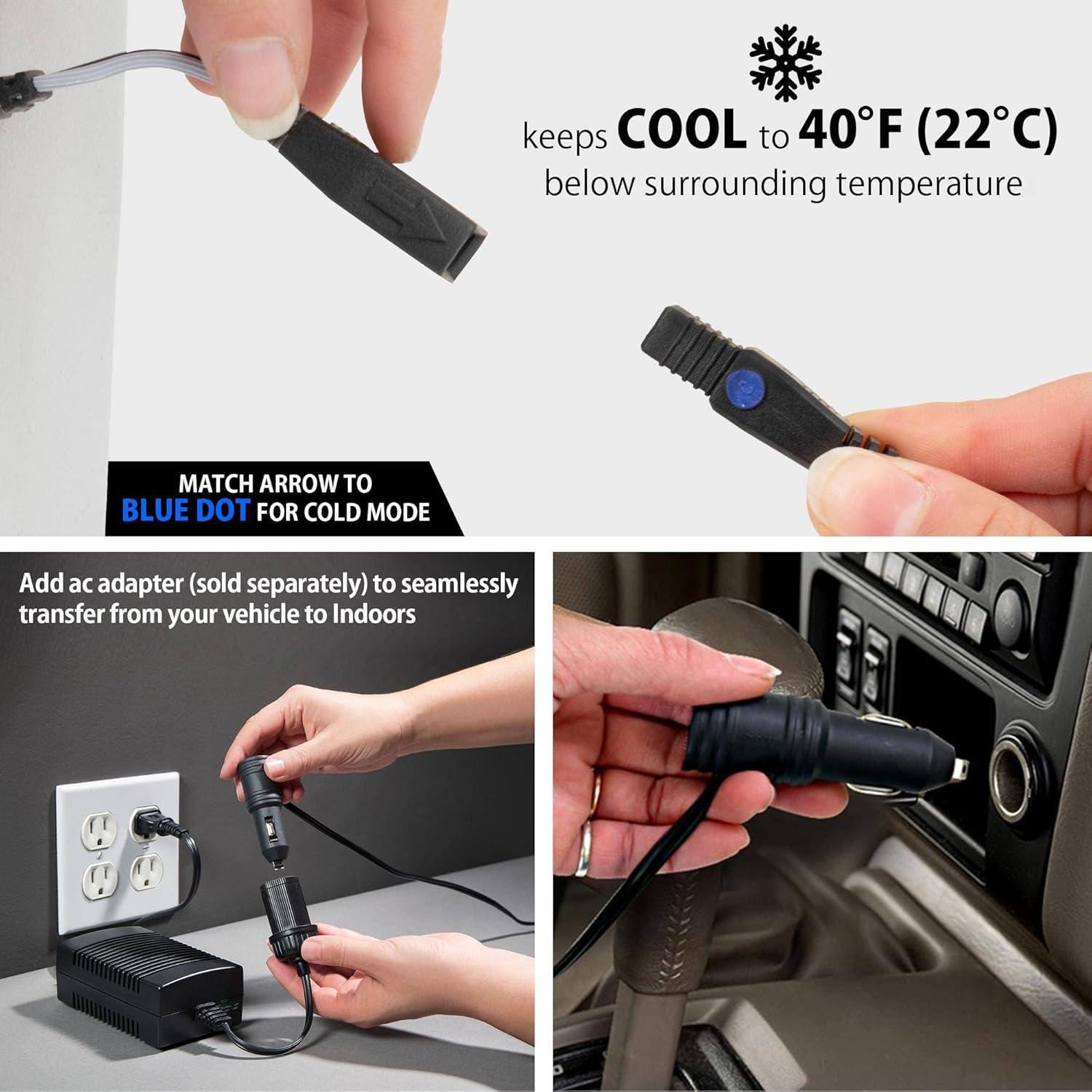 image:imageKoolatron Electric Portable Cooler Plug in 12V Car Cooler Bag 14 qt 13 L BlackGray SoftSided Portable Car Fridge wDC Power Cord Adjustable Shoulder Strap Cord Storage Road Trip