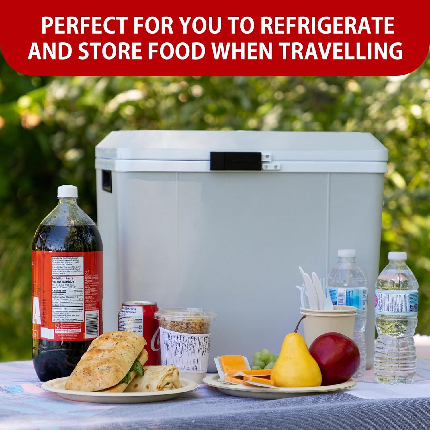 image:imageKoolatron Electric Portable Cooler Plug in 12V Car CoolerWarmer 27 L 29 qt No Ice Thermo Electric Portable Fridge for Camping Travel Road Trips Trucking with 12 Volt DC PowerGrayWhite