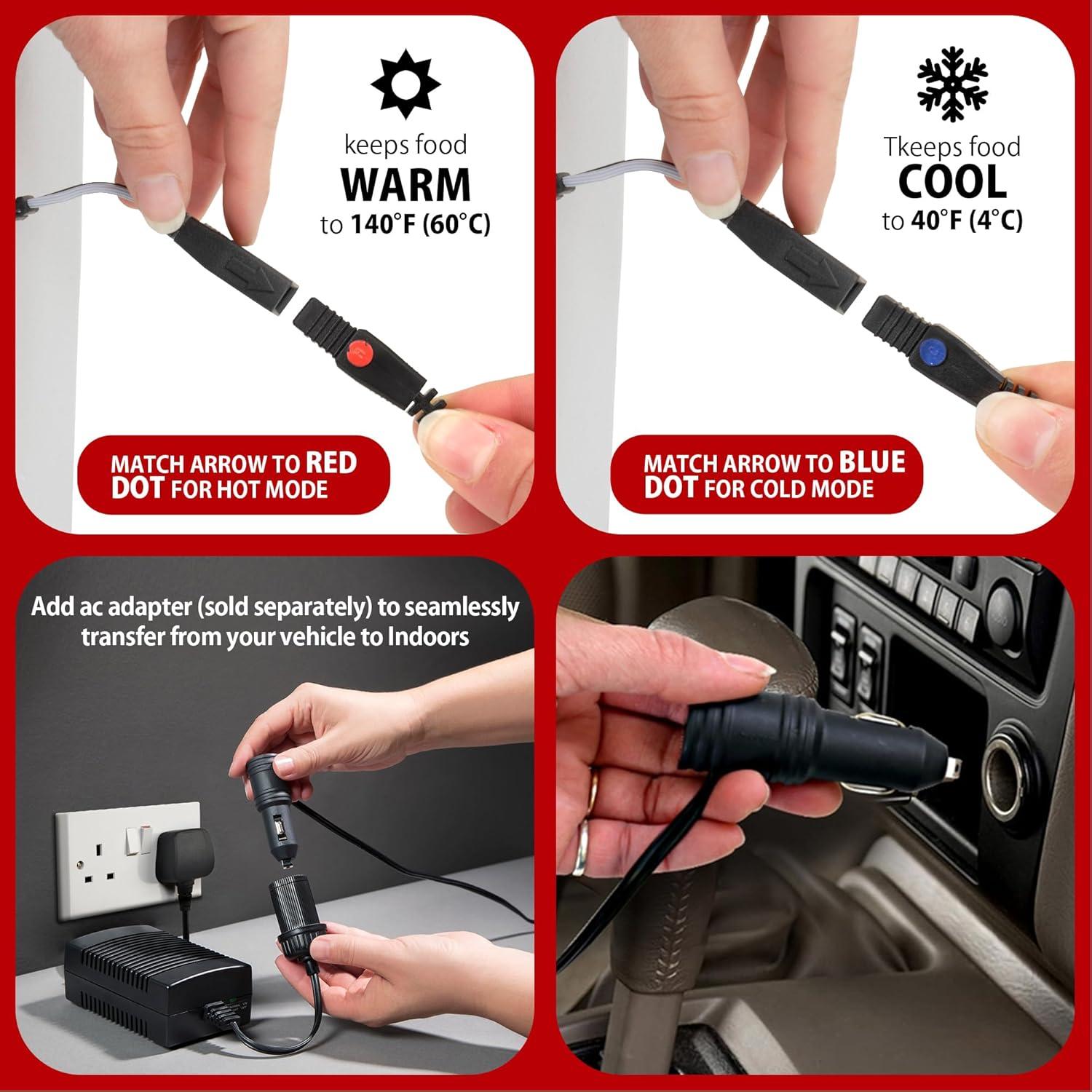 image:imageKoolatron Electric Portable Cooler Plug in 12V Car CoolerWarmer 27 L 29 qt No Ice Thermo Electric Portable Fridge for Camping Travel Road Trips Trucking with 12 Volt DC PowerGrayWhite