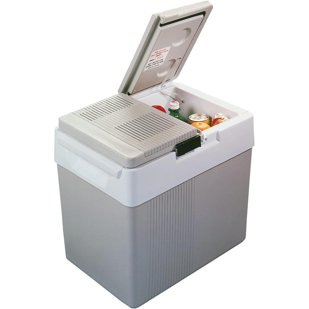 image:imageKoolatron Electric Portable Cooler Plug in 12V Car CoolerWarmer 33 qt 31 LNo Ice Thermo Electric Portable Fridge for Camping Travel Road Trips Trucking with 12 Volt DC Power Cord GrayWhite