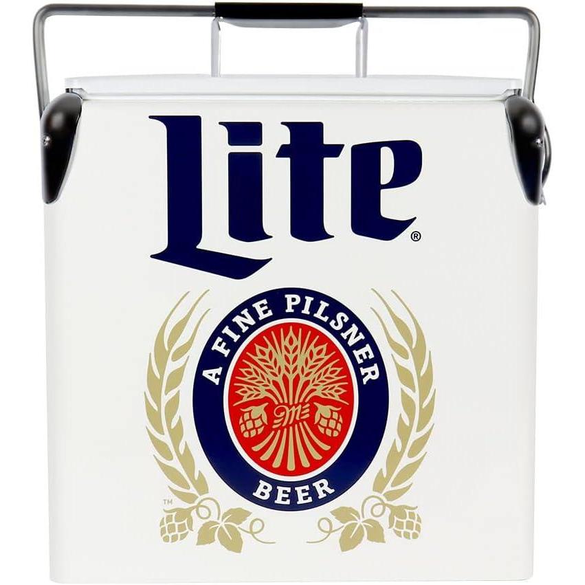 image:imageMiller Light Retro Ice Chest Cooler Portable Ice Bucket with Bottle Opener Vintage Style Insulated for Camping Beach Picnic RV BBQs Tailgating Fishing 18 Can Ice Box 13L 14 qt