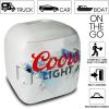 Coors Light Mini Fridge – 12 Can Refrigerator for Bedroom Office, Portable Table Top Beverage Cooler, 12V 110V Refrigerador for Drinks, Soda, Wines, Use in Car, Dorm, Outdoor