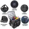 Koolatron Electric Portable Cooler Plug in 12V Car Cooler Bag, 26 qt (25 L) Black/Gray Soft-Sided Portable Car Fridge w/DC Power Cord, Adjustable Shoulder Strap, Cord Storage, Road Trip.