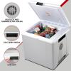 Koolatron Electric Portable Cooler Plug in 12V Car Cooler/Warmer 27 L (29 qt), No Ice Thermo Electric Portable Fridge for Camping, Travel Road Trips Trucking with 12 Volt DC Power,Gray/White.