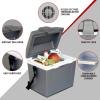 Koolatron Electric Portable Cooler Plug in 12V Car Cooler/Warmer 9.8 qt (9 L), No Ice Thermo Electric portable Fridge for camping, Travel Road Trips Trucking with 12 Volt DC Power Cord, Gray/White.
