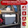 Koolatron Thermoelectric Iceless 12V Cooler/Warmer 33 qt (31 L) w/Wheels, Portable Electric Rolling Car Fridge w/ 12 Volt DC Power Cord, Grey/White, Travel Road Trips Camping, Made in North America(W65)