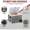 Koolatron Thermoelectric Iceless 12V Cooler/Warmer 33 qt (31 L) w/Wheels, Portable Electric Rolling Car Fridge w/ 12 Volt DC Power Cord, Grey/White, Travel Road Trips Camping, Made in North America(Wheeled)
