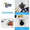 Miller Light Ice Chest Cooler – 85 Can Ice Box, Portable Ice Bucket with Bottle Opener, Vintage Style, Insulated for Camping, Beach, Picnic, RV, BBQs, Tailgating, Fishing, Steel-Belted, 51L (54 qt)