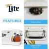 Miller Light Ice Chest Cooler – 85 Can Ice Box, Portable Ice Bucket with Bottle Opener, Vintage Style, Insulated for Camping, Beach, Picnic, RV, BBQs, Tailgating, Fishing, Steel-Belted, 51L (54 qt)