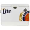 Miller Light Ice Chest Cooler – Portable Ice Bucket with Bottle Opener, Vintage Style, Insulated for Camping, Beach, Picnic, RV, BBQs, Tailgating, Fishing, Steel-Belted, 85 Can Ice Box, 51L (54 qt)