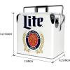 Miller Light Retro Ice Chest Cooler – Portable Ice Bucket with Bottle Opener, Vintage Style, Insulated for Camping, Beach, Picnic, RV, BBQs, Tailgating, Fishing, 18 Can Ice Box, 13L (14 qt)