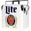 Miller Light Retro Ice Chest Cooler – 18 Can Ice Box, Portable Ice Bucket with Bottle Opener, Vintage Style, Insulated for Camping, Beach, Picnic, RV, BBQs, Tailgating, Fishing, 13L (14 qt)