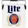 Miller Light Retro Ice Chest Cooler – Portable Ice Bucket with Bottle Opener, Vintage Style, Insulated for Camping, Beach, Picnic, RV, BBQs, Tailgating, Fishing, 18 Can Ice Box, 13L (14 qt)