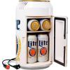 Miller Lite 8 Can Thermoelectric Mini Fridge 5.4 L/ 5.7 Quarts Capacity, 12V DC/110V AC cooler for home, den, dorm, cottage, cabin, beer, beverages, snacks, skincare, cosmetics, medication