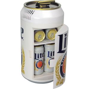 Koolatron Miller Lite Mini Fridge – Refrigerator for Bedroom Office, Portable Table Top Beverage Cooler, 12V 110V Refrigerador For Drinks, Soda, Wines, Use In Car, Outdoor, Patio, 8 Can