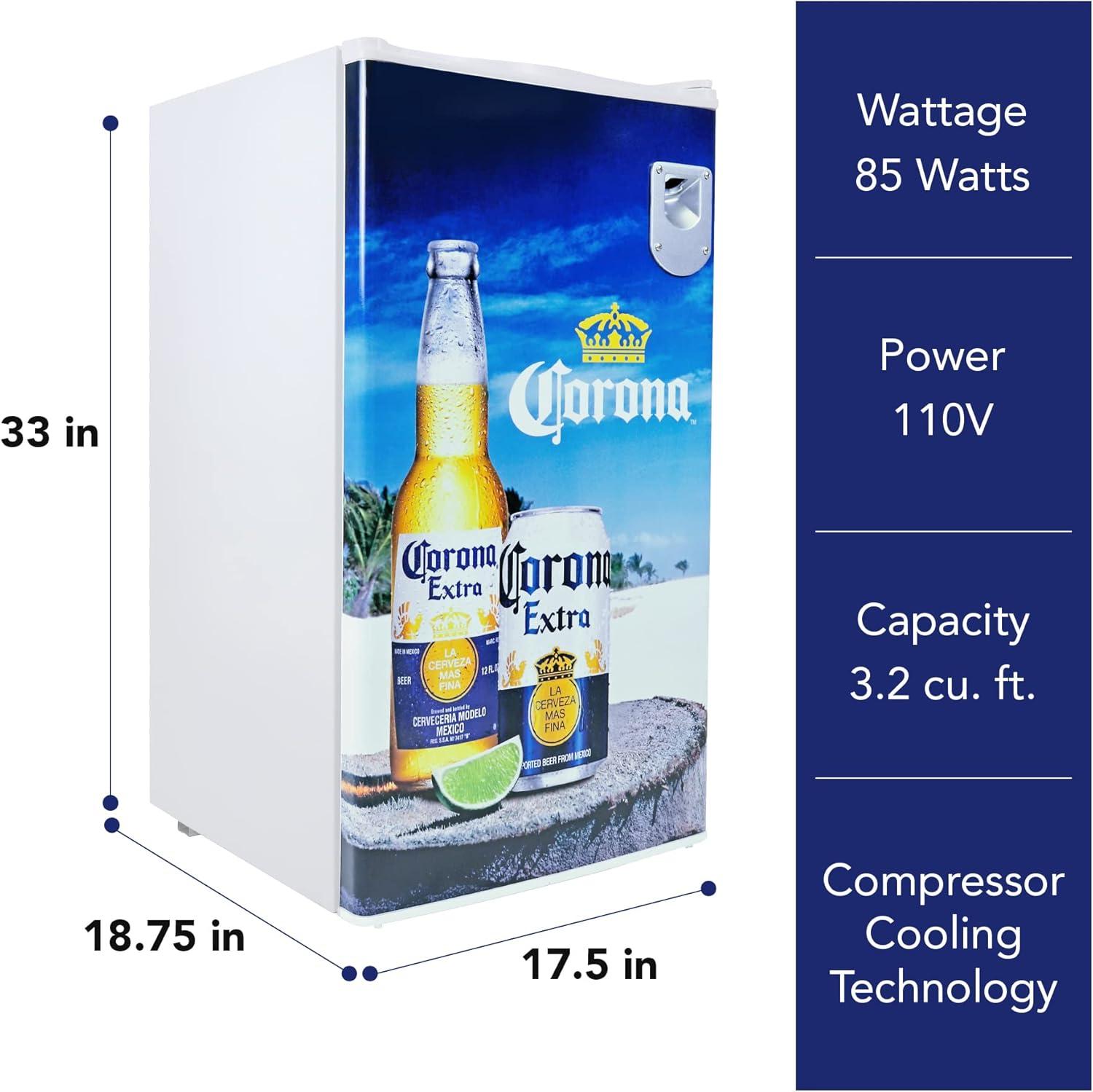 image:imageCorona Refrigerator 32 Cubic Feet Capacity White Mini Fridge For Kitchen Bedroom Office Dorms Cuarto Cool Storage For Wine Drink Beverages Compact Free Standing Neveras Pequepara