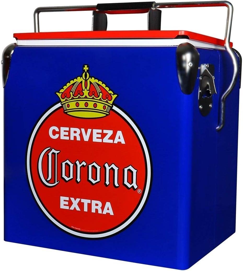 image:imageCorona Retro Ice Chest Cooler  18 Can Ice Box Portable Ice Bucket with Bottle Opener Vintage Style Insulated for Camping Beach Picnic RV BBQs Tailgating Fishing 13L 14 qt