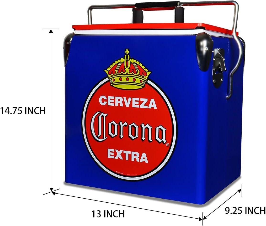 image:imageCorona Retro Ice Chest Cooler  Portable Ice Bucket with Bottle Opener Vintage Style Insulated for Camping Beach Picnic RV BBQs Tailgating Fishing 18 Can Ice Box 13L 14 qt