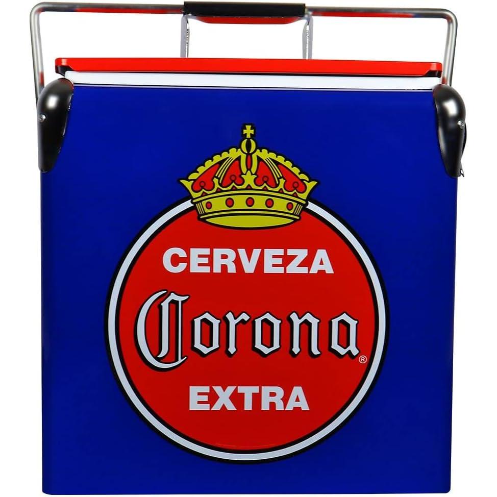 image:imageCorona Retro Ice Chest Cooler Portable Ice Bucket with Bottle Opener Vintage Style Insulated for Camping Beach Picnic RV BBQs Tailgating Fishing 18 Can Ice Box 13L 14 qt