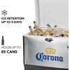 Corona Ice Chest Cooler – 85 Can Ice Box, Portable Ice Bucket with Bottle Opener, Vintage Style, Insulated for Camping, Beach, Picnic, RV, BBQs, Tailgating, Fishing, Stainless Steel, 51L (54 qt)