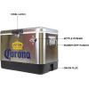 Corona Ice Chest Cooler – 85 Can Ice Box, Portable Ice Bucket with Bottle Opener, Vintage Style, Insulated for Camping, Beach, Picnic, RV, BBQs, Tailgating, Fishing, Stainless Steel, 51L (54 qt)