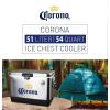 Corona Ice Chest Cooler – Portable Ice Bucket with Bottle Opener, Vintage Style, Insulated for Camping, Beach, Picnic, RV, BBQs, Tailgating, Fishing, Stainless Steel 85 Can Ice Box, 51L (54 qt)