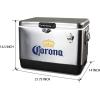 Corona Ice Chest Cooler – Portable Ice Bucket with Bottle Opener, Vintage Style, Insulated for Camping, Beach, Picnic, RV, BBQs, Tailgating, Fishing, Stainless Steel 85 Can Ice Box, 51L (54 qt)