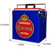 Corona Retro Ice Chest Cooler – 18 Can Ice Box, Portable Ice Bucket with Bottle Opener, Vintage Style, Insulated for Camping, Beach, Picnic, RV, BBQs, Tailgating, Fishing, 13L (14 qt)