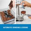 Kenmore Espresso Machine – Automatic Coffee Maker with Manual Tamper, Auto Cleaning, Milk Steamer & Frother, Bean Grinder, Brew Professional Barista Style Cappuccino, Café Latte(Manual-Tamping)