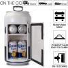 Koolatron Corona Mini Fridge – Refrigerator for Bedroom Office, Portable Table Top Beverage Cooler, 12V 110V Refrigerador For Drinks, Soda, Wines, Use In Car, Dorm, Outdoor, Patio, 8 Can