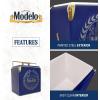 Modelo Retro Ice Chest Cooler with Bottle Opener 13L (14 qt), 18 Can Capacity, Blue and Gold, Vintage Style Ice Bucket for Camping, Beach, Picnic, RV, BBQs, Tailgating, Fishing