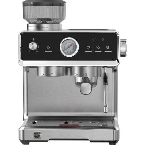 Kenmore Espresso Machine – Automatic Coffee Maker with Manual Tamper, Auto Cleaning, Milk Steamer & Frother, Bean Grinder, Brew Professional Barista Style Cappuccino, Café Latte(Auto-Tamping)