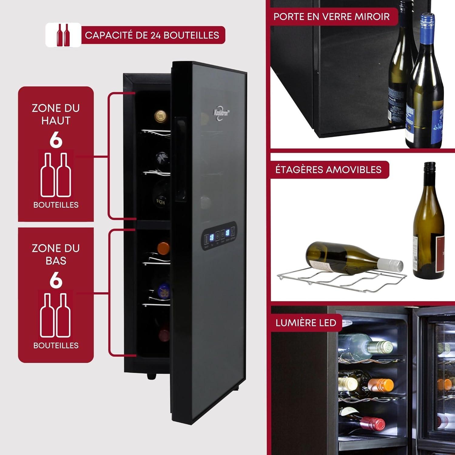 image:imageKoolatron 12 Bottle Wine Fridge Wine Cooler with Glass Door 12 Cu Ft 33 L Beverage Can Refrigerator Digital Temperature ControlDual temperature zone Ideal for White Red amp Sparkling Wine