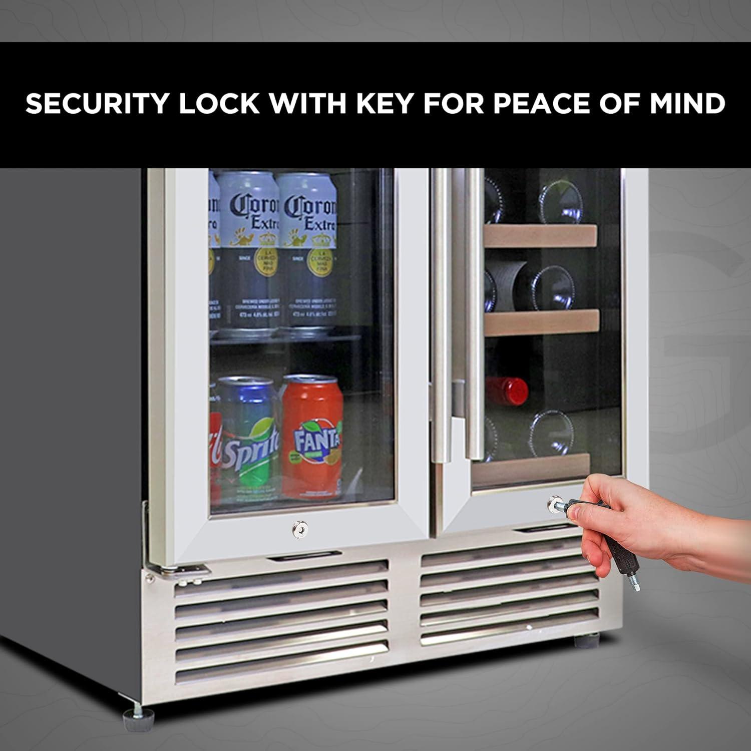 image:imageKoolatron 18 Bottle 56 Can Wine Fridge BuiltIn Freestanding Wine Cooler with Glass Door 53 cuft Front Vent Beverage Refrigerator for Red White Wine Dual Temperature Zone Silver Black 150 L