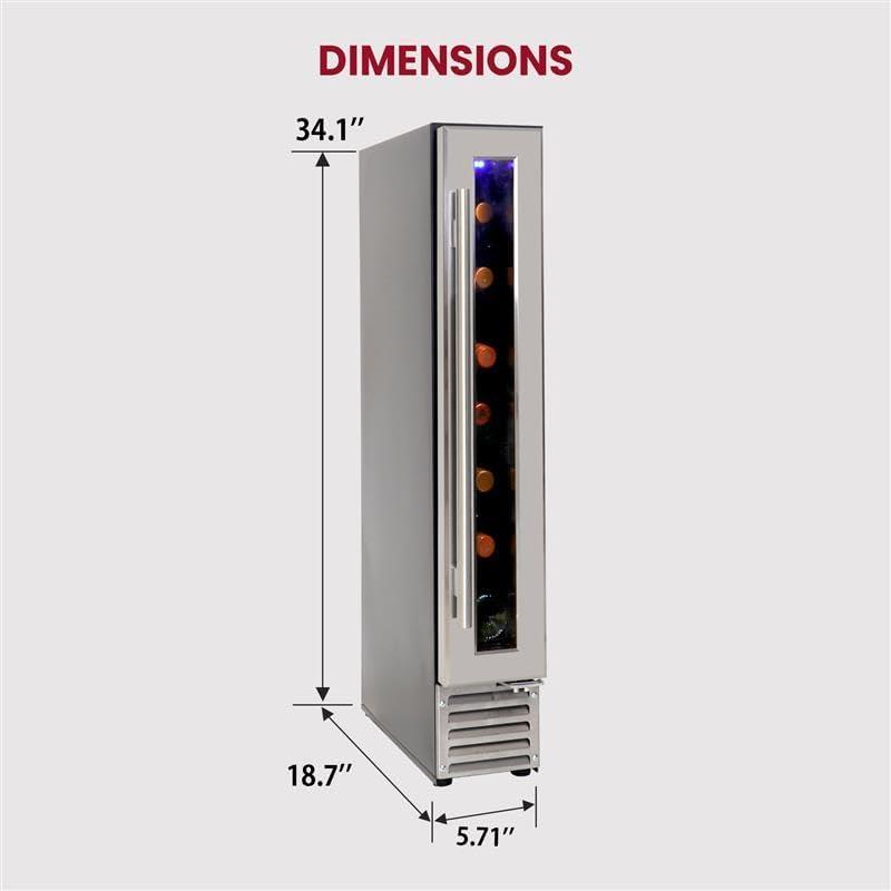 image:imageKoolatron 18 Bottle 56 Can Wine Fridge BuiltIn Wine Cooler with Glass Door 53 cuft Front Vent Beverage Can Refrigerator for Red White Wine Digital Temperature ControlDual Temperature Zone7 Bottle
