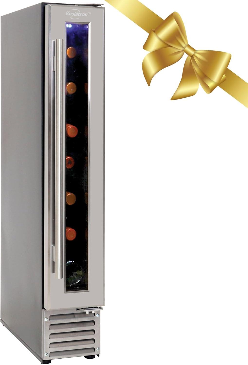 image:imageKoolatron 18 Bottle 56 Can Wine Fridge BuiltIn Wine Cooler with Glass Door 53 cuft Front Vent Beverage Can Refrigerator for Red White Wine Digital Temperature ControlDual Temperature Zone7 Bottle