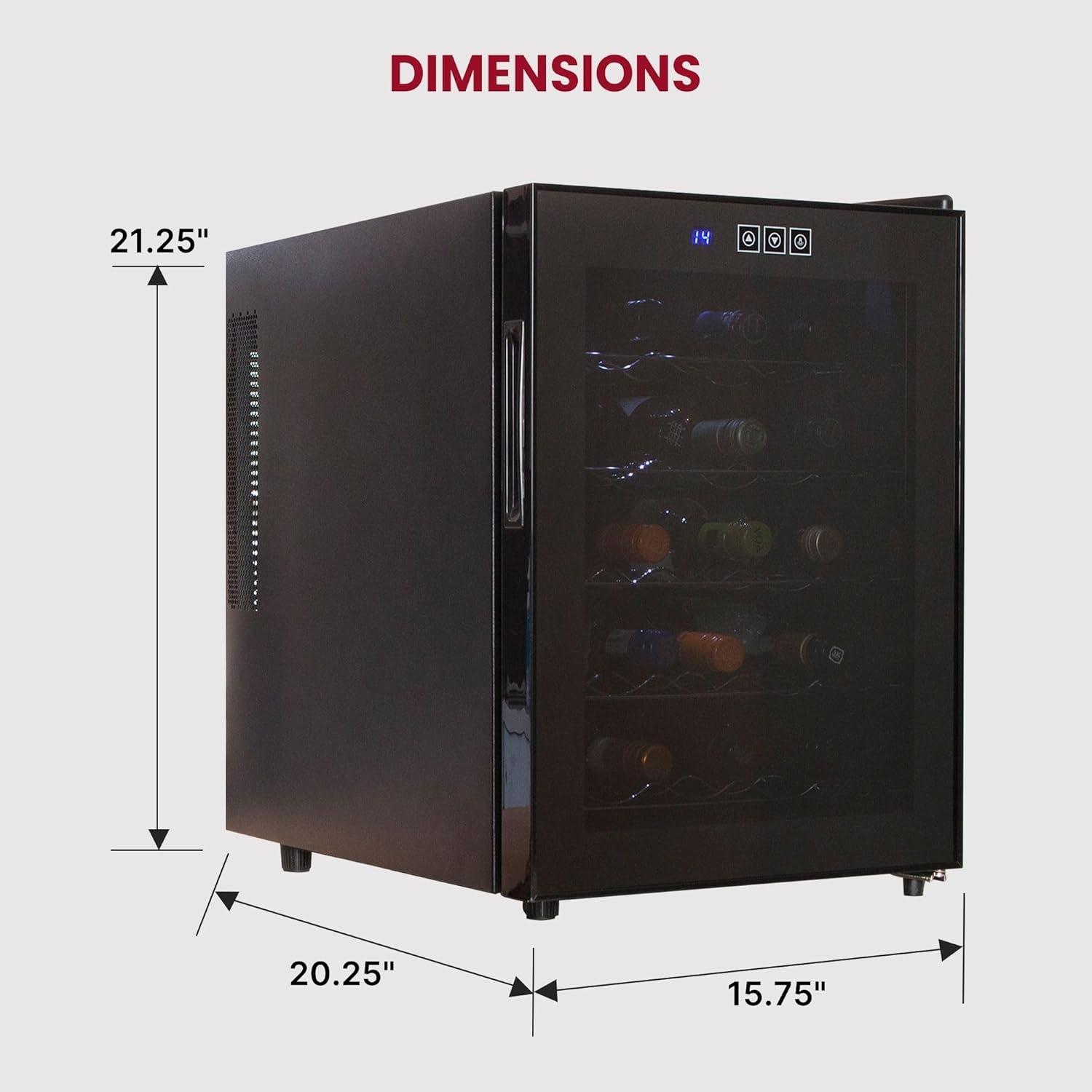 image:imageKoolatron 20 Bottle Wine Fridge Freestanding Wine Cooler with Glass Door 17 Cu Ft 48L Beverage Can Refrigerator Digital Temperature Control Ideal for White Red amp Sparkling Wine Champagne