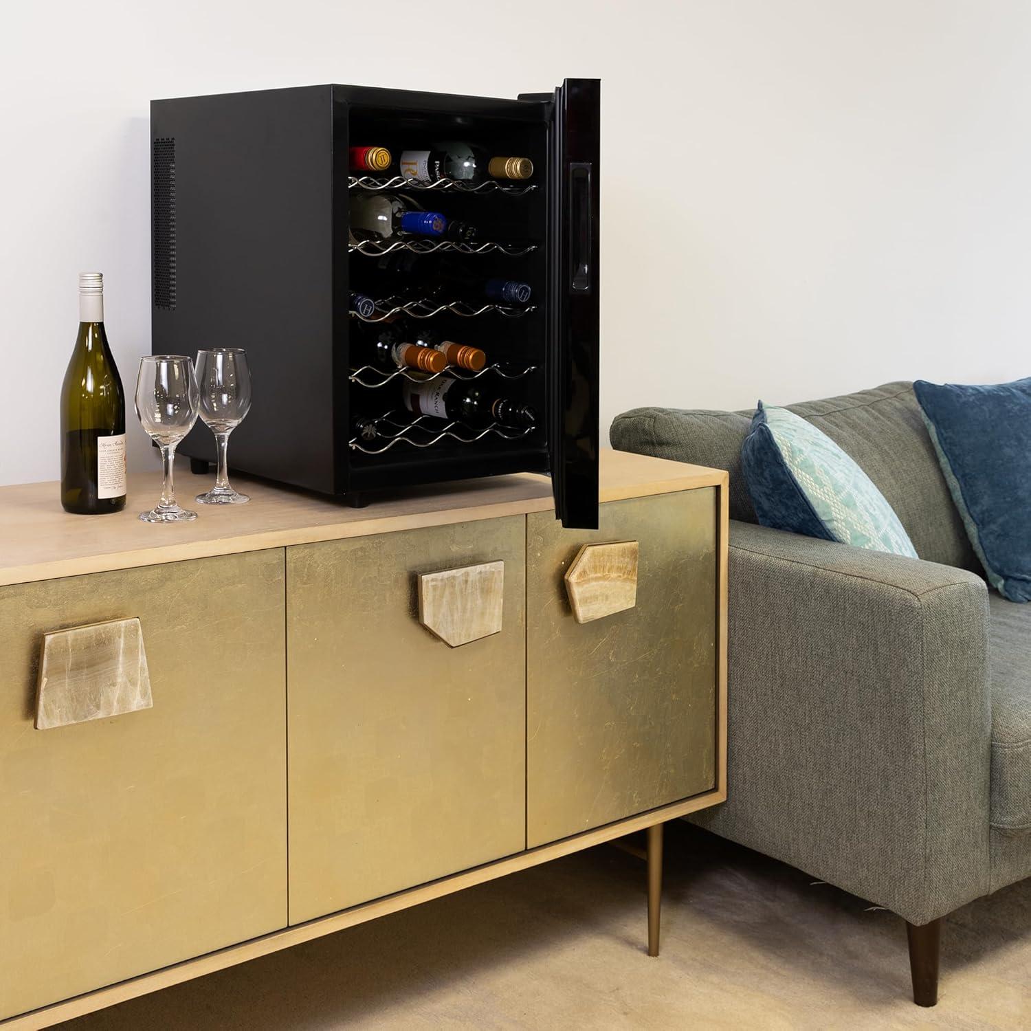image:imageKoolatron 20 Bottle Wine Fridge Freestanding Wine Cooler with Glass Door 17 Cu Ft 48L Beverage Can Refrigerator Digital Temperature Control Ideal for White Red amp Sparkling Wine Champagne