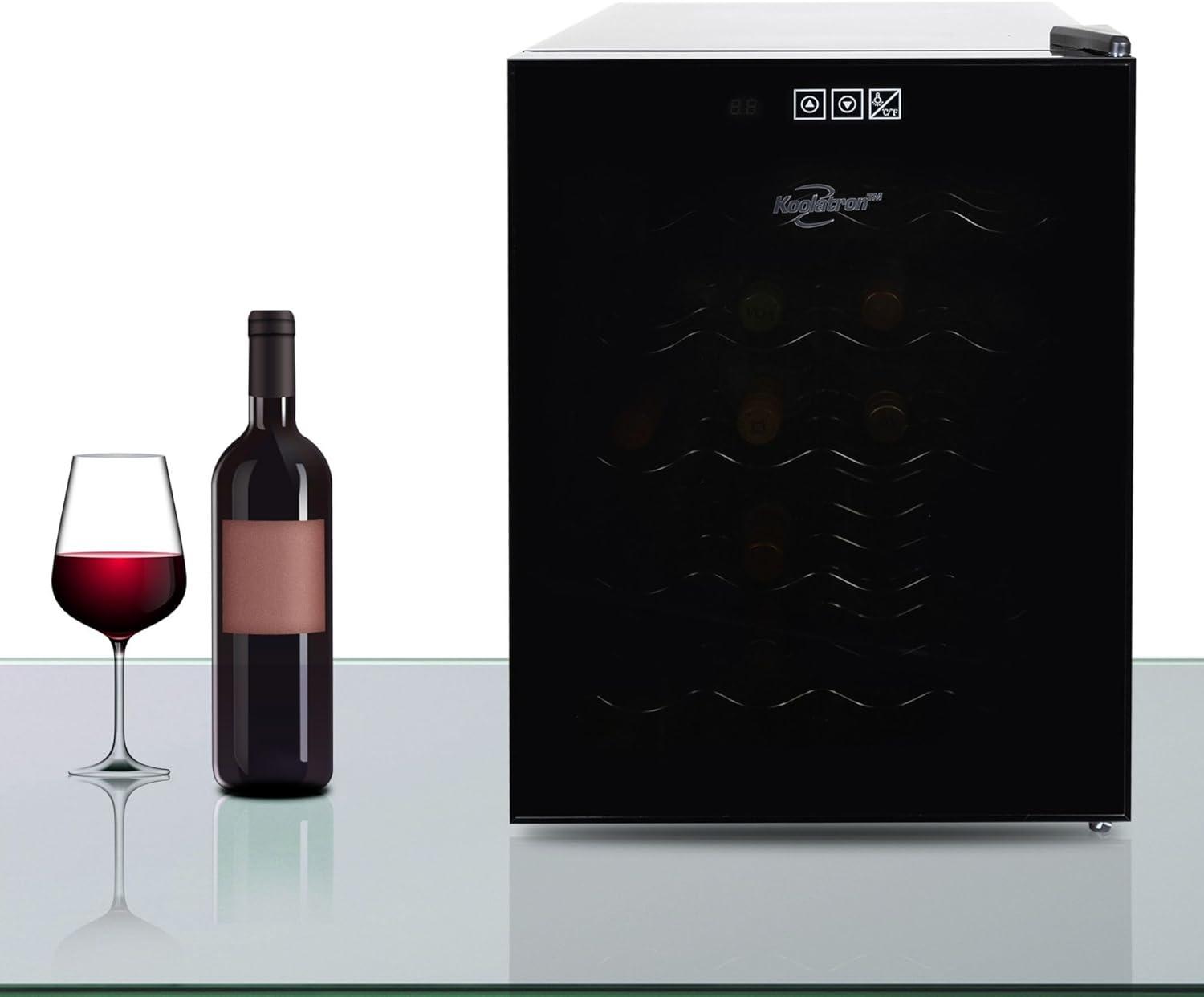 image:imageKoolatron 20 Bottle Wine Fridge Freestanding Wine Cooler with Glass Door 17 Cu Ft 48L Beverage Can Refrigerator Digital Temperature Control Ideal for White Red amp Sparkling Wine Champagne