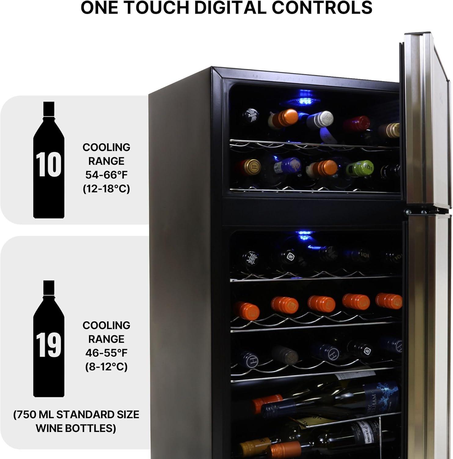 image:imageKoolatron 24 Bottle Wine Cooler Black Compressor Wine Fridge 24 cu ft 68 L Freestanding Wine Cellar Red White amp Sparkling Wine Storage UVBlocking Glass Home Bar Kitchen Apartment Condo29 Bottle