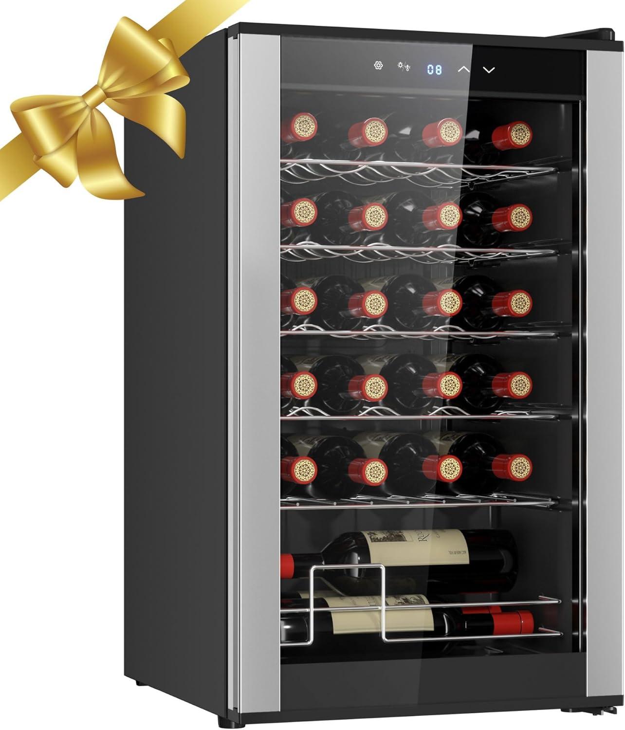 image:imageKoolatron 24 Bottle Wine Fridge Freestanding Wine Cooler with Glass Door 24 cu ft 68 L Beverage Can Refrigerator Digital Temperature Control Ideal for Red White Sparkling Wine Champagne