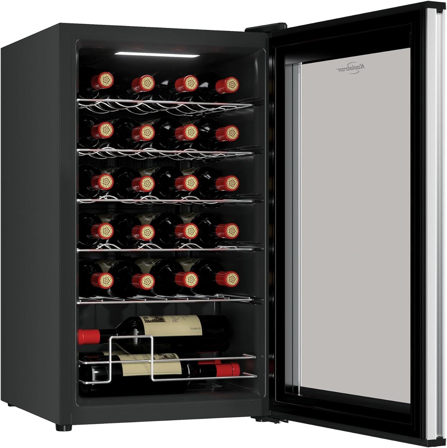 image:imageKoolatron 24 Bottle Wine Fridge Freestanding Wine Cooler with Glass Door 24 cu ft 68 L Beverage Can Refrigerator Digital Temperature Control Ideal for Red White Sparkling Wine Champagne